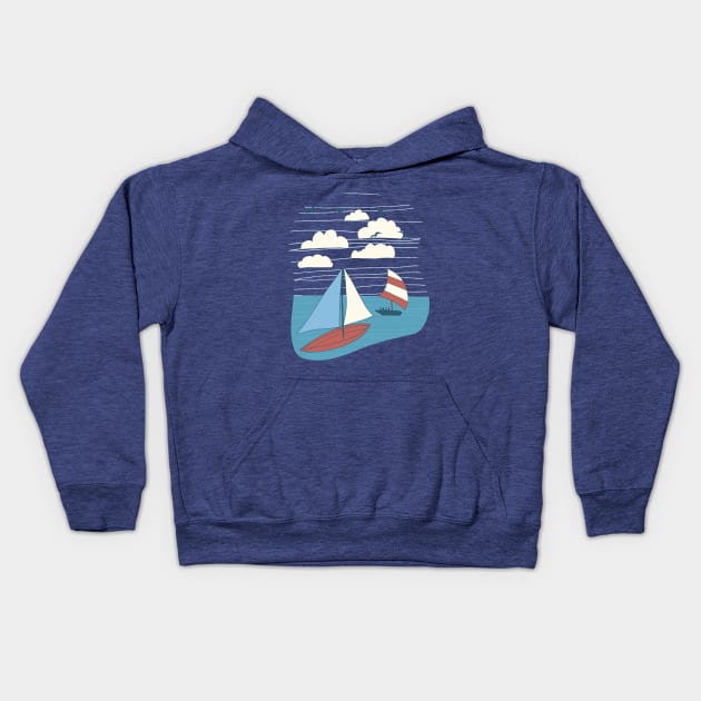Sail Away! Kids Hoodie by SWON Design